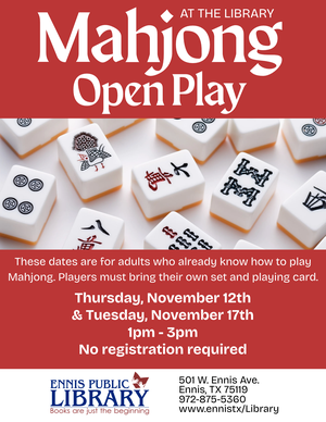 Nov 2026 Mahjong Open Play at the Library_300